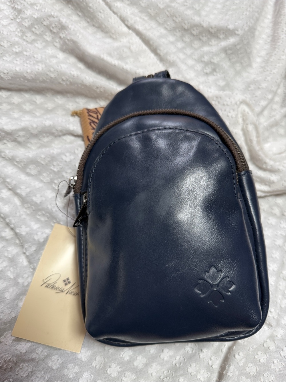 Patricia Nash Annalie Vintage Distress Denim Blue Backpack/Sling convertible Bag